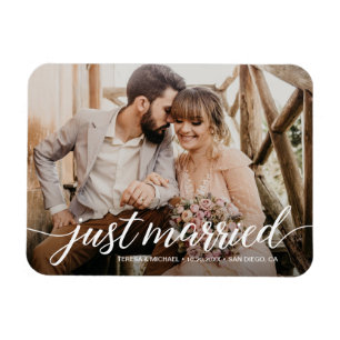 Íman Recem casados Script Overlay Foto de casamento