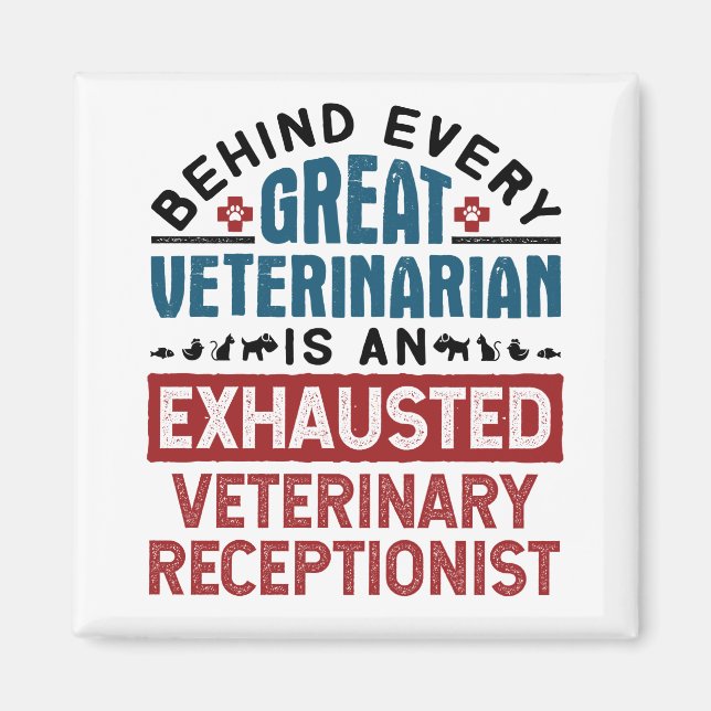 Íman Recepcionista Veterinário Exausto (Frente)