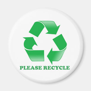 Íman Recicl por favor. Consciência do reciclagem. Vai 