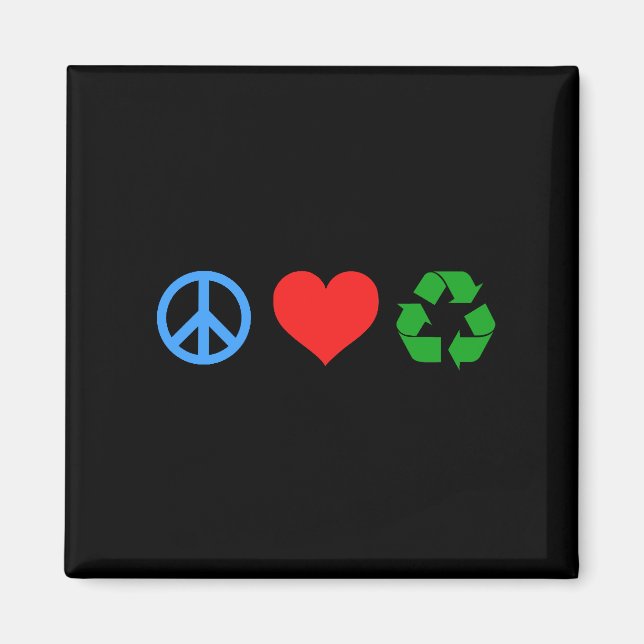 Íman Reciclar Peace Love (Frente)