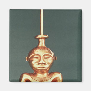 Íman Recipiente do limão do ouro moldado, Quimbaya