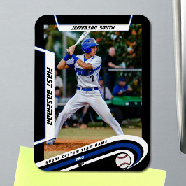 Íman Recordações de Beisebol Vivos Preto Azul Personali