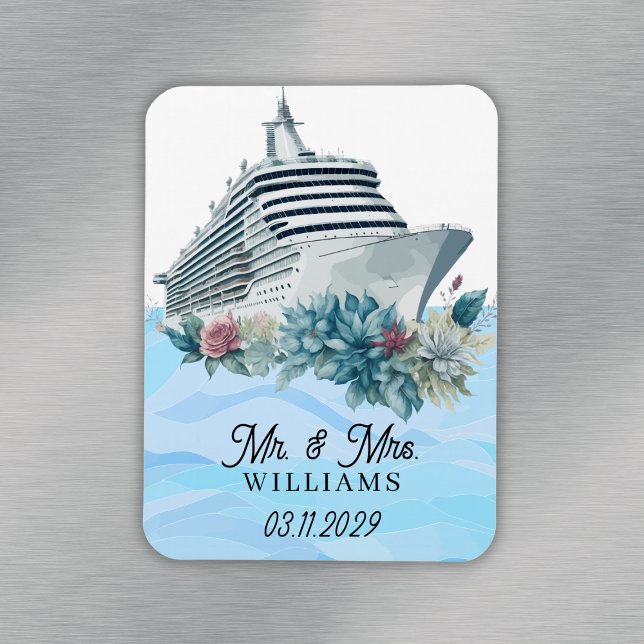 Íman Recordo de Casamento Personalizado de Navio de Cru (Cruise Ship Custom Wedding Favors Keepsake Magnet)