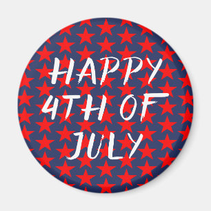 Íman Red And Blue Happy 4th of July