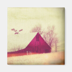 Íman Red Barn no inverno