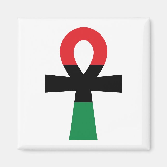 Íman Red, Black & Green Ankh (Frente)