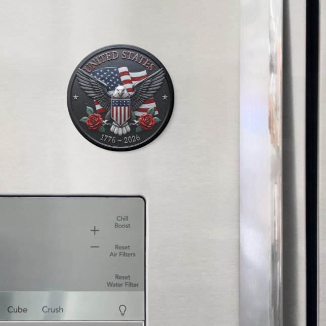 Íman Red & Blue Metallic Texture USA Semiquincentennial (In Situ (Fridge))