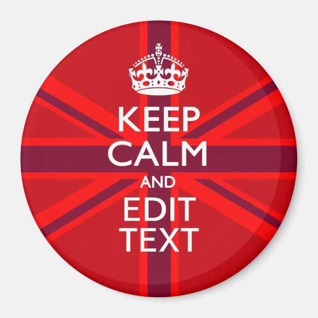 Íman Red Burgundy Mantenha Calmo Sua Bandeja de Texto (Frente)