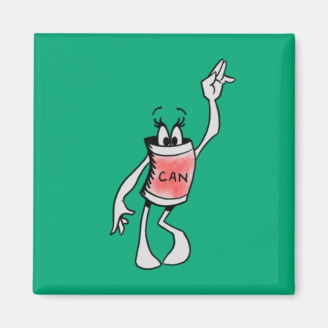 Íman Red Can Creature Square Magnet (Frente)