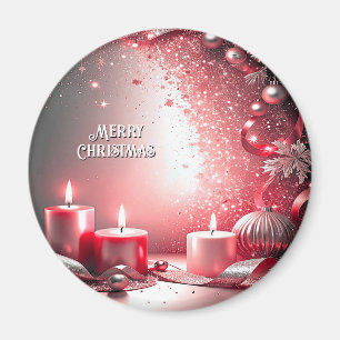 Íman Red Candles Decorative Natal Foliday Magnet