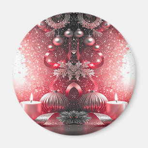 Íman Red Candles Decorative Natal Foliday Magnet