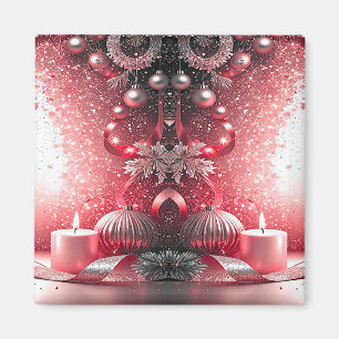 Íman Red Candles Decorative Natal Foliday Magnet