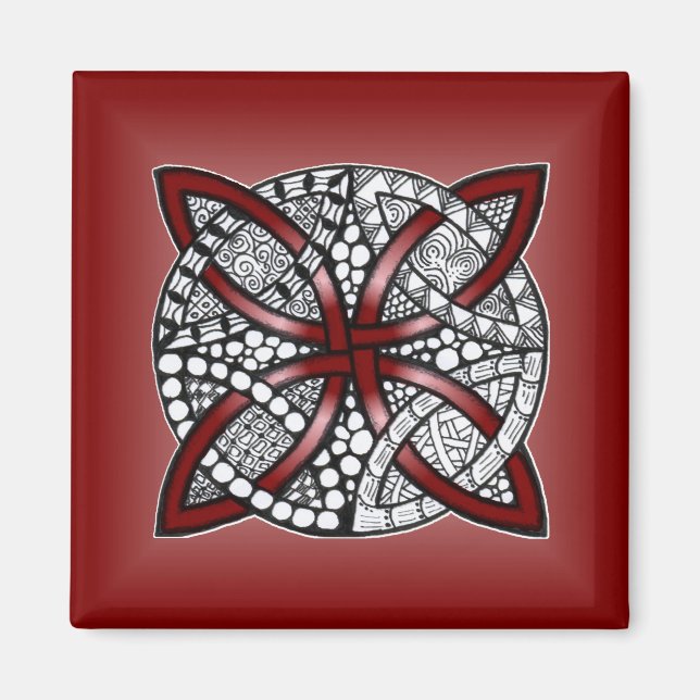 Íman Red Celtic Knot Arte Original (Frente)