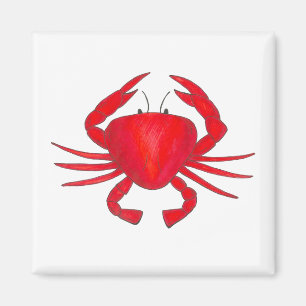 Íman Red Crab Baltimore Maryland Crabs Beach Magnet