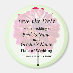 Íman Red Dahlia Tinted With Yellow Save the Date