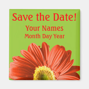 Íman Red Daisy Flower Salve A Data Personalizada