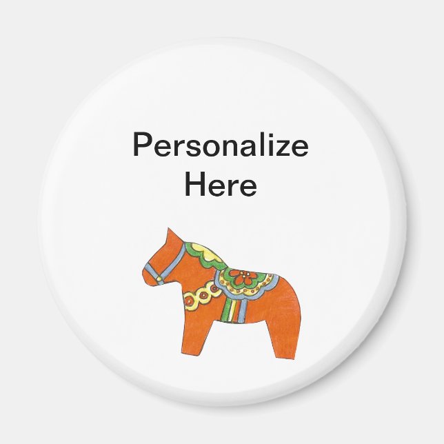 Íman Red Dala Horse Personalizado Magnet (Frente)