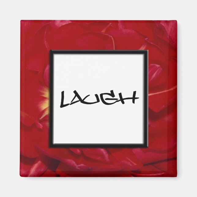 Íman Red Floral Laugh Magnet (Frente)