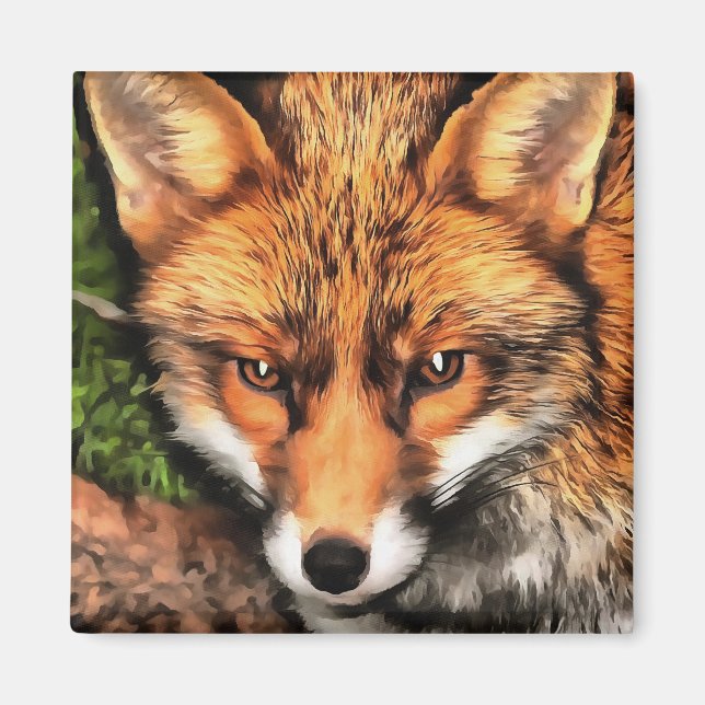 Íman Red Fox Linda Arte Selvagem (Frente)