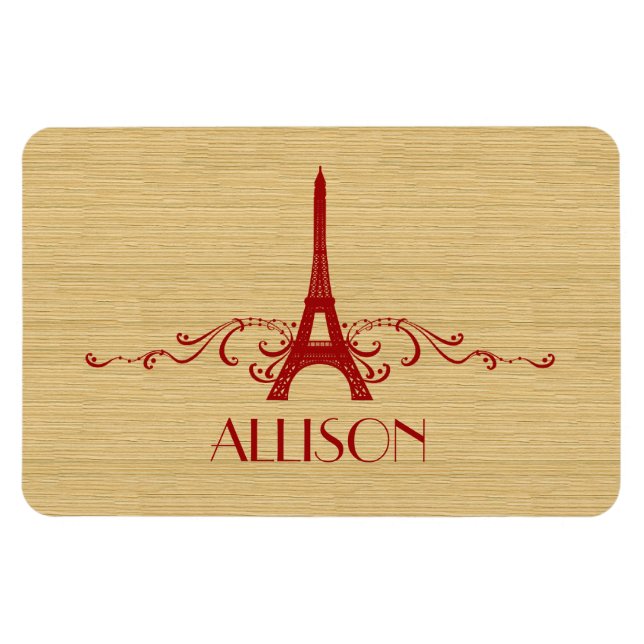Íman Red French Flourish Premium Magnet (Horizontal)
