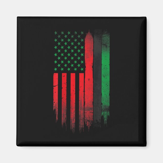 Íman Red Green Black History American African Flag (Frente)