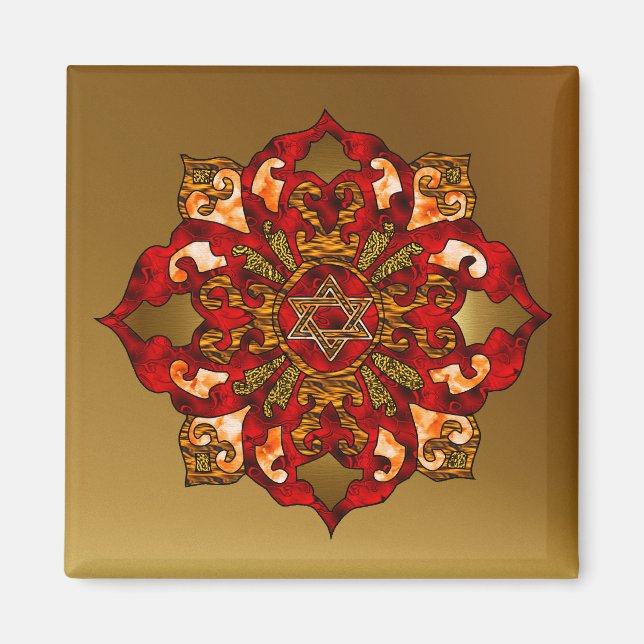 Íman Red Hanukkah Mandala (Frente)