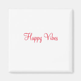 Íman Red Happy vibe simples caligrafia mínima