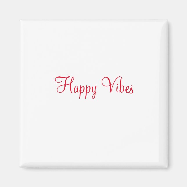 Íman Red Happy vibe simples caligrafia mínima (Frente)