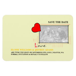 Íman Red Heart Love Save The Date Photo