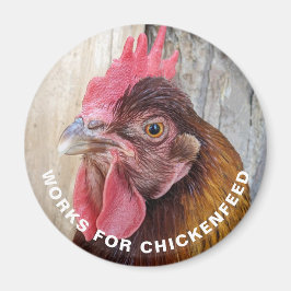 Íman Red Hen Works for Chickenfeed Funny Magnet