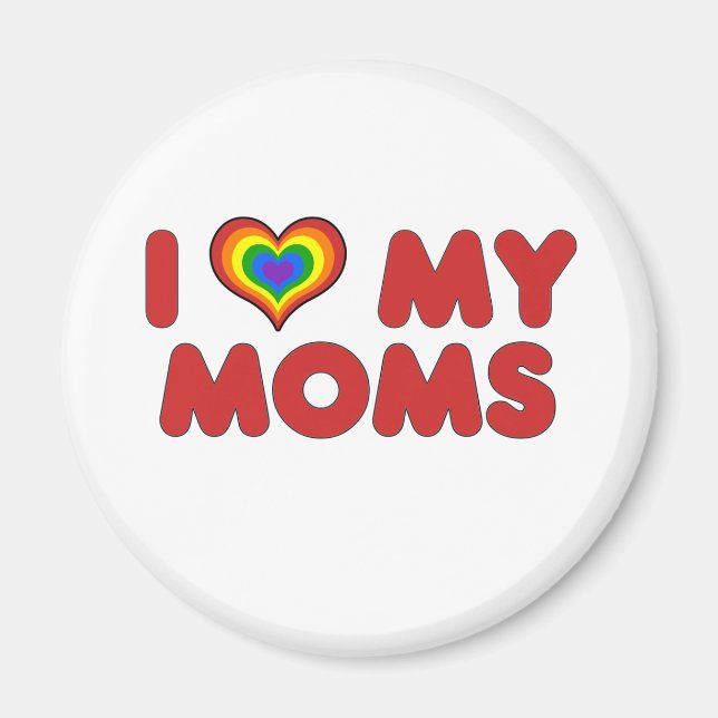 Íman Red I Love My Mães Magnet (Frente)
