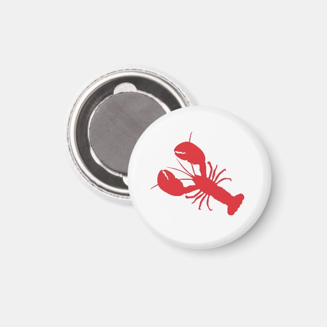Íman Red Lobster Coastal Beach Ocean Modern Fund (Front/Back)