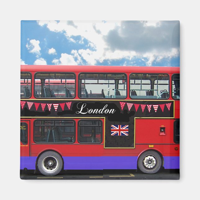 Íman Red London Bus Double Decker (Frente)