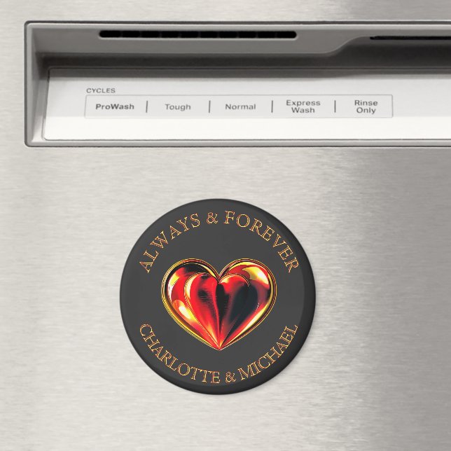 Íman Red Love Heart Always And Forever Name Soulmates (In Situ (Dishwasher))