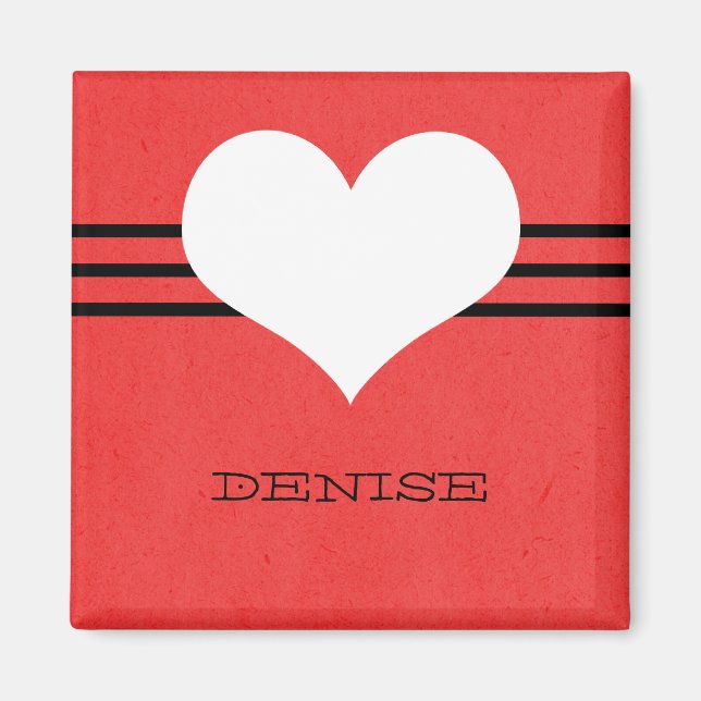 Íman Red Modern Heart Magnet (Frente)