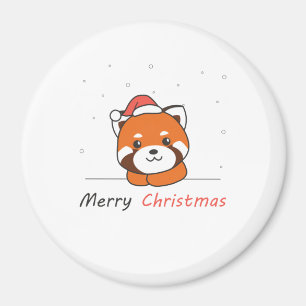 Íman Red Panda Christmas Snow Winter Animais Pandas