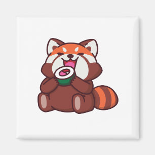 Íman Red Panda Comendo Sushi