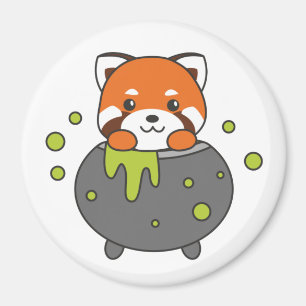 Íman Red Panda Happy Halloween Cauldron Bat