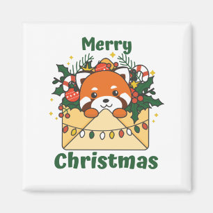 Íman Red Panda - Letra de Natal dos Animais de inverno