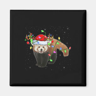 Íman Red Panda Lover Xmas Papais noeis de iluminação Re