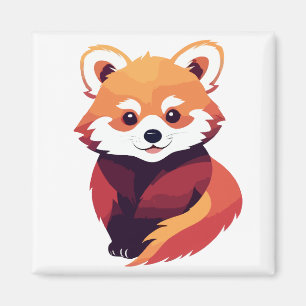 Íman Red Panda Vetor Art Animal Modern Urban Graphic