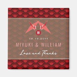 Íman Red Paper Cranes Scallop Festa de casamento Asiáti