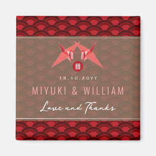 Íman Red Paper Cranes Scallop Festa de casamento Asiáti