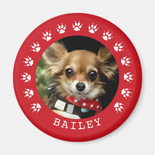 Íman Red Paw Imprime Foto Pet de Quadro