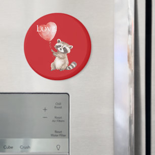 Íman Red Raccoon com um Amor de Balão