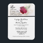 Íman Red Rose & Pearls Wedding<br><div class="desc">This design features one red rose with a beautiful string of pearls,  and a quote about love,  to give your wedding an elegant vibe.</div>
