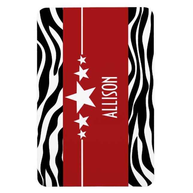 Íman Red Sassy Star Zebra Premium Magnet (Vertical)