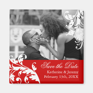 Íman Red Save the Date Wedding Magnet