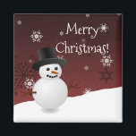 Íman Red Snowman Winter Scenery Christmas Magnet<br><div class="desc">Adicione um toque festivo à sua cozinha nesta temporada de festas com um magneta de Natal Red Snowman Red Scenery. O design do ímã apresenta um boneco de neve feliz em uma cena de vento de neve contra um fundo vermelho adornado com flocos de neve de cor correspondente. Itens adicionais...</div>
