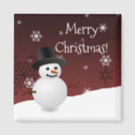 Íman Red Snowman Winter Scenery Christmas Magnet<br><div class="desc">Adicione um toque festivo à sua cozinha nesta temporada de festas com um magneta de Natal Red Snowman Red Scenery. O design do ímã apresenta um boneco de neve feliz em uma cena de vento de neve contra um fundo vermelho adornado com flocos de neve de cor correspondente. Itens adicionais...</div>